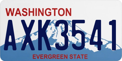 WA license plate AXK3541