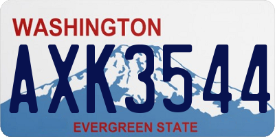 WA license plate AXK3544