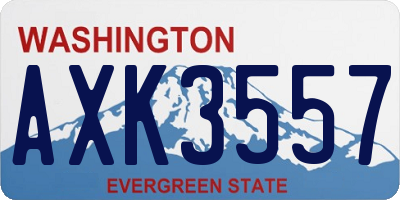 WA license plate AXK3557