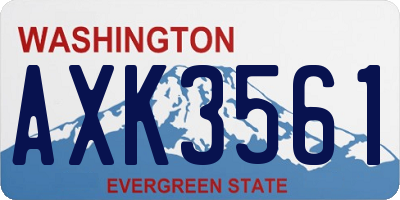 WA license plate AXK3561