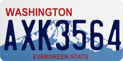 WA license plate AXK3564