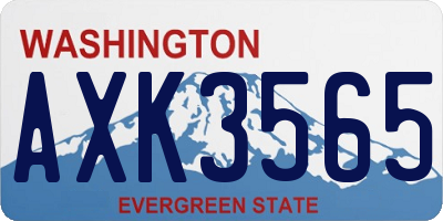 WA license plate AXK3565