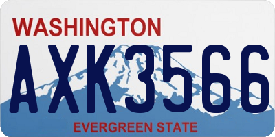 WA license plate AXK3566