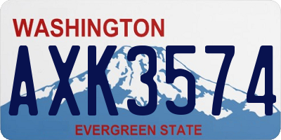 WA license plate AXK3574