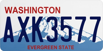 WA license plate AXK3577