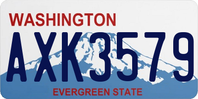 WA license plate AXK3579