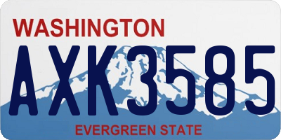 WA license plate AXK3585