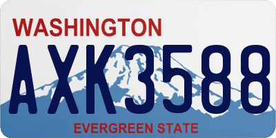WA license plate AXK3588