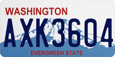WA license plate AXK3604