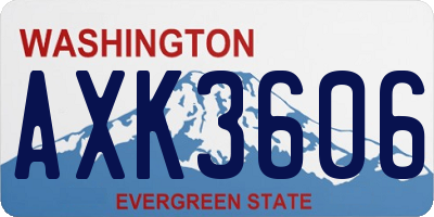 WA license plate AXK3606
