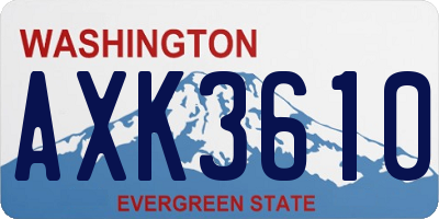 WA license plate AXK3610