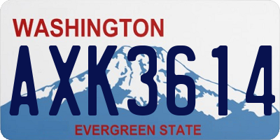 WA license plate AXK3614