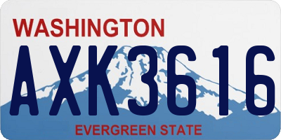 WA license plate AXK3616