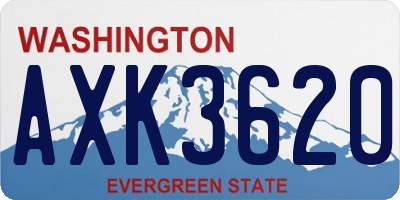 WA license plate AXK3620