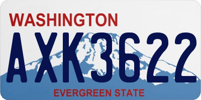 WA license plate AXK3622