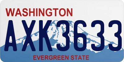 WA license plate AXK3633