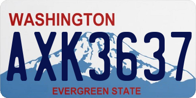 WA license plate AXK3637