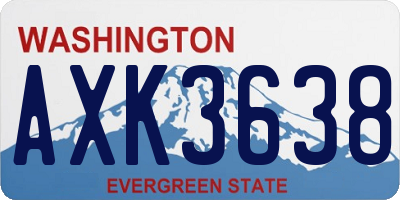 WA license plate AXK3638
