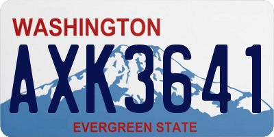 WA license plate AXK3641