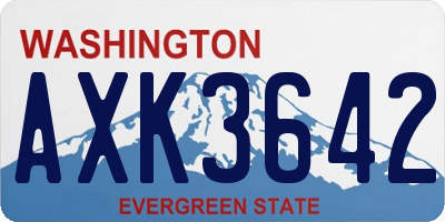 WA license plate AXK3642