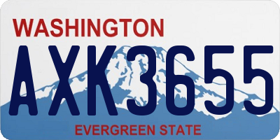 WA license plate AXK3655