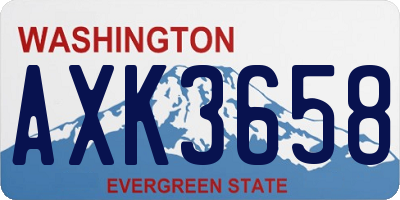 WA license plate AXK3658