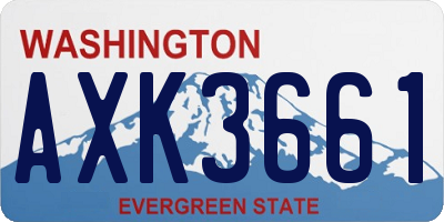 WA license plate AXK3661