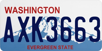 WA license plate AXK3663