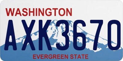WA license plate AXK3670