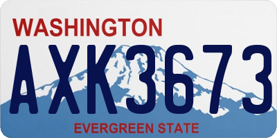 WA license plate AXK3673