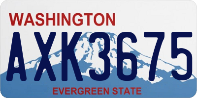 WA license plate AXK3675