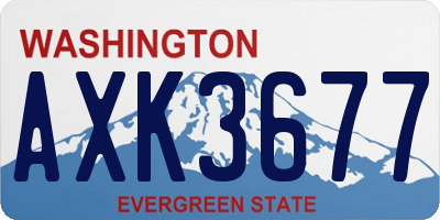 WA license plate AXK3677