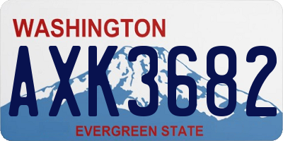 WA license plate AXK3682