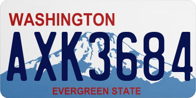 WA license plate AXK3684