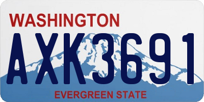 WA license plate AXK3691