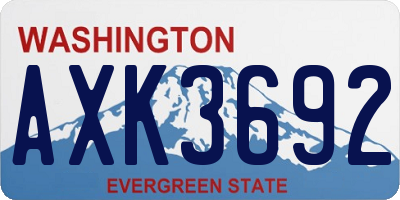 WA license plate AXK3692