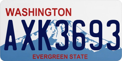 WA license plate AXK3693