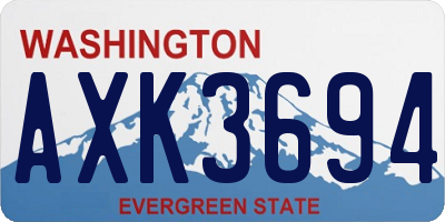 WA license plate AXK3694