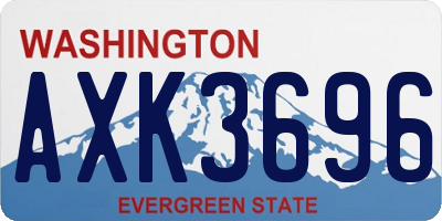 WA license plate AXK3696