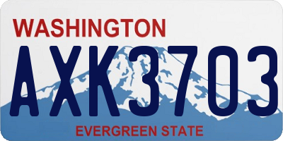 WA license plate AXK3703