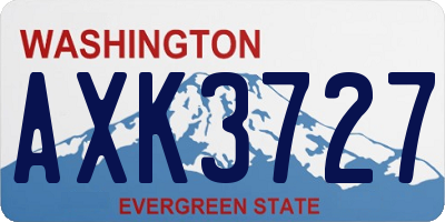 WA license plate AXK3727