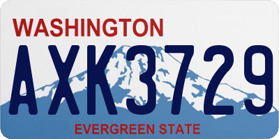 WA license plate AXK3729