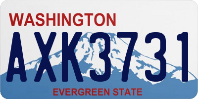 WA license plate AXK3731