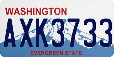 WA license plate AXK3733