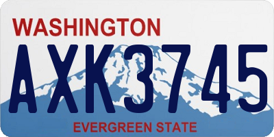 WA license plate AXK3745