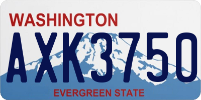 WA license plate AXK3750