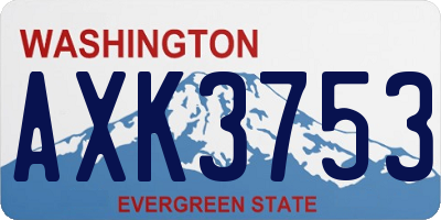 WA license plate AXK3753