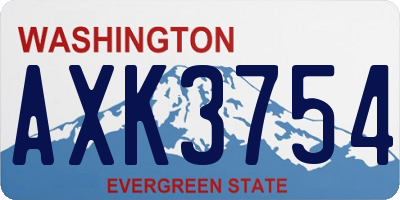 WA license plate AXK3754
