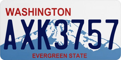 WA license plate AXK3757