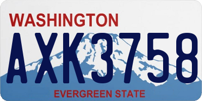 WA license plate AXK3758
